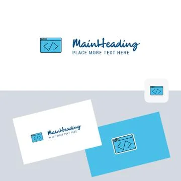 Code vector logotype with business card template. Elegant corporate identity. 스톡 일러스트