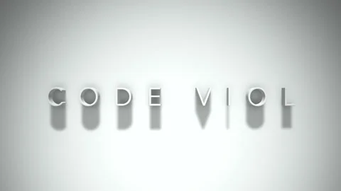 Code viol 3D title animation with shadows on a white background Stock Footage 297796649
