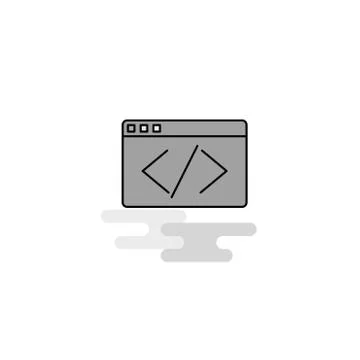 Code Web Icon. Flat Line Filled Gray Icon Vector Illustrazione stock