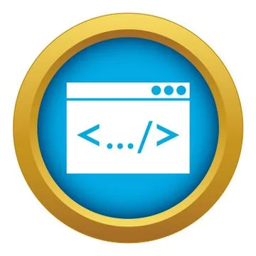 Code window icon blue vector isolated 库存插图
