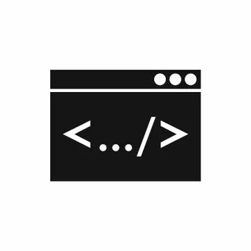 Code window icon, simple style Stock Illustration