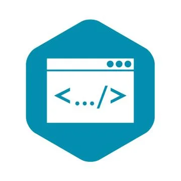 Code window icon, simple style 库存插图