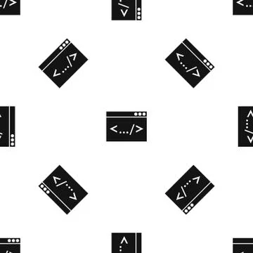 Code window pattern seamless black Stock Illustration