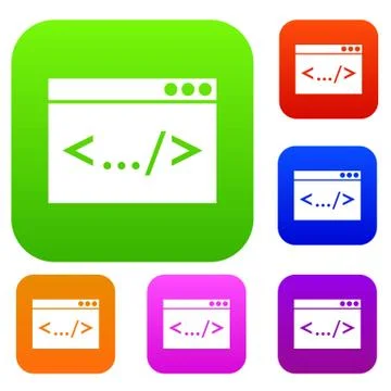 Code window set collection 库存插图