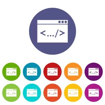 Code window set icons Stock Illustration