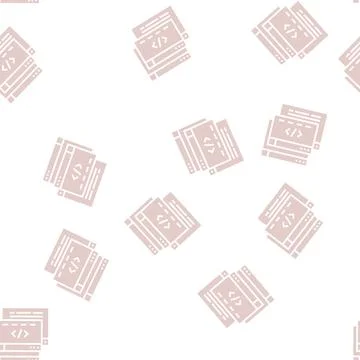 Code windows glyph seamless pattern Stock Illustration