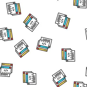 Code windows vector seamless pattern Stock Illustration