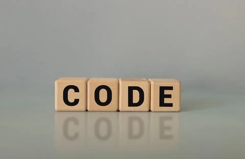 Code word concept on cubes. 스톡 사진
