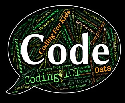 Code Word Indicates Programming Computers And Computer Stock Illustration