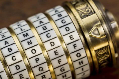  code word as password code word as a password to combination puzzle box w... Stock Photos
