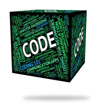 Code Word Represents Programs Programming And Text 库存插图