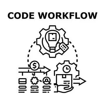 Code workflow development process and project management Stock Illustration