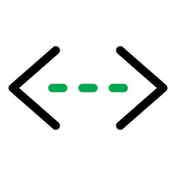 Code working icon line isolated on white background. Black flat thin icon o.. Stock Illustration