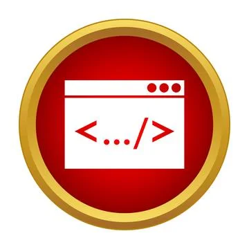 Code writing icon for web development concept Stockillustratie