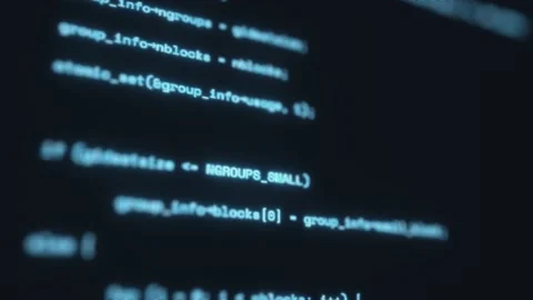 Code Writing Screen With Scroll Down, Futuristic Coding Monitor Displaying Stock Footage 152673227