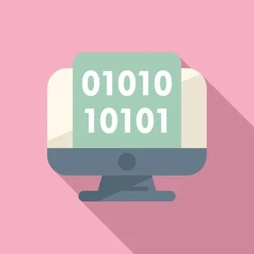 Code zero develop icon flat vector. Gear hosting internet Stock Illustration