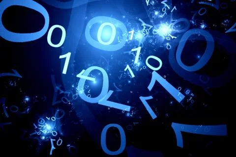 Code zero one in cyberspace Illustrazione stock