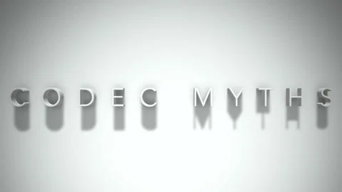 Codec myths 3D title animation with shadows on a white background Stock Footage 297801919