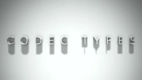 Codec types 3D title animation with shadows on a white background Stock Footage 297216117