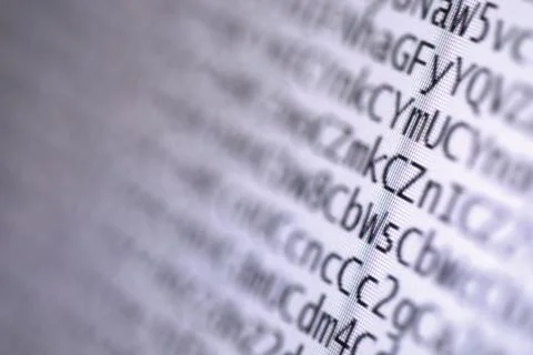 Coded digital letters Stock Photos