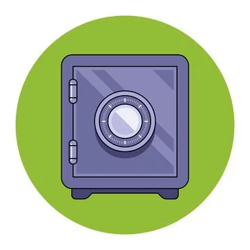 Coded iron safe for storing money and valuables. Stock Illustration