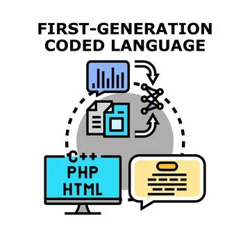 Coded language development and programming concept Stock Illustration