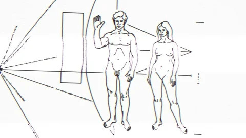 Coded Message To Aliens With Glitch Retro Effects Stock Footage 128292704