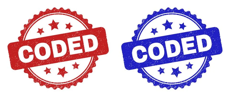 CODED Rosette Watermarks with Rubber Style Illustrazione stock