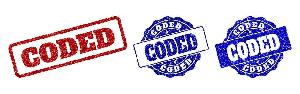 CODED Scratched Stamp Seals Illustrazione stock