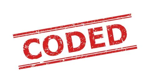 CODED Stamp with Rubber Texture and Double Parallel Lines Stockillustratie