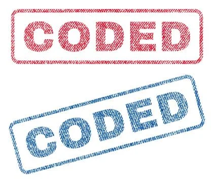 Coded Text Textile Seal Stamp Watermarks Stock-Illustration