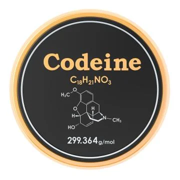 Codeine circle icon, 3D rendering isolated on white background Stock Illustration