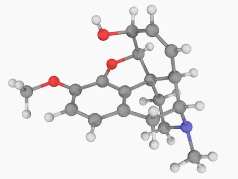 Codeine drug molecule Stock Illustration
