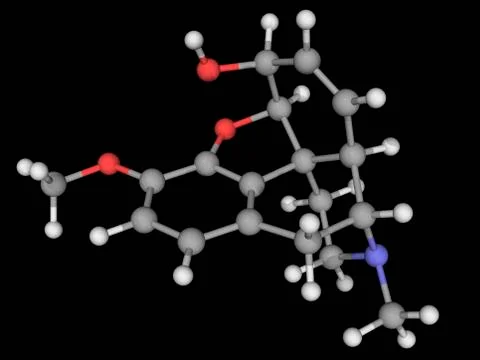 Codeine drug molecule Stock Illustration