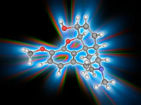 Codeine drug molecule Stock Illustration