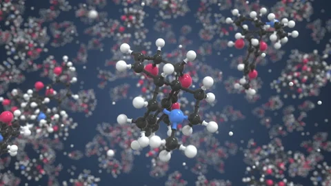 Codeine molecule. Molecular model. Looping seamless 3d animation 動画素材 153057319