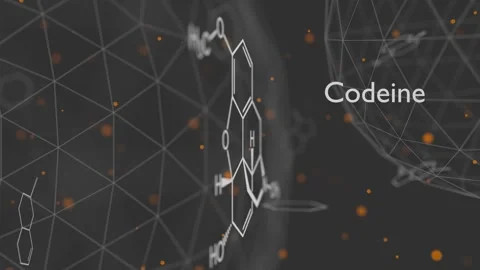 Codeine pain and cough relief drug molecule. Skeletal formula. Stock Footage 242820239