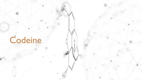 Codeine pain and cough relief drug molecule. Skeletal formula. Stock Footage 249369881