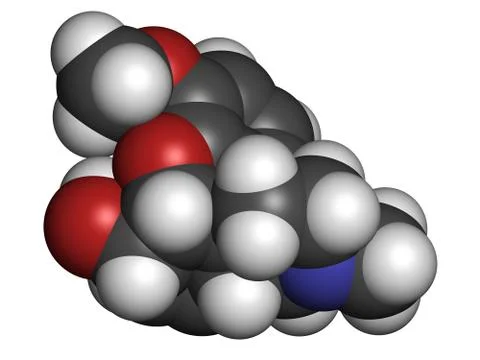 Codeine pain and cough relief drug, chemical structure. Illustrazione stock