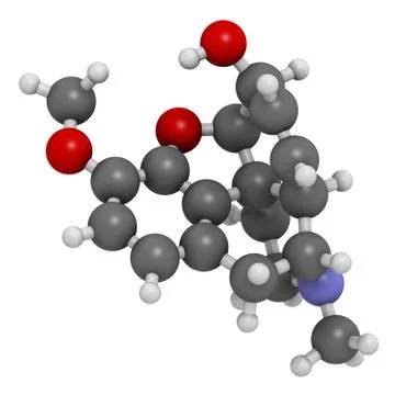 Codeine pain and cough relief drug, chemical structure. Stock Illustration