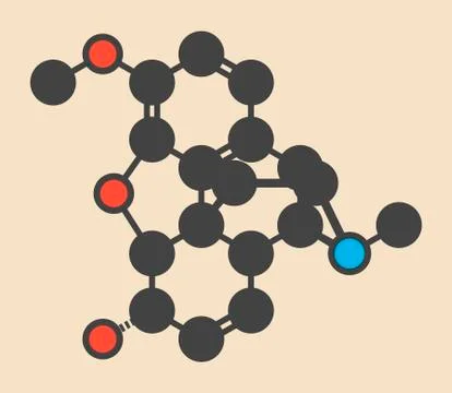 Codeine pain relief drug molecule Stock Illustration