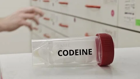 CODEINE tablets used to relieve pain and suppress cough Stock Footage 332441890