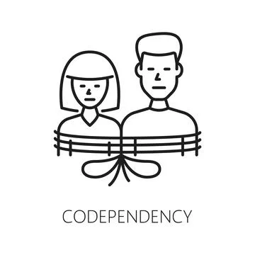 Codependency psychological problem line icon Stock Illustration