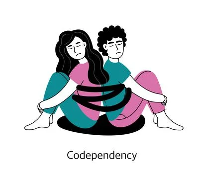 Codependency in relationships. The concept of mental health and psychology Stock Illustration