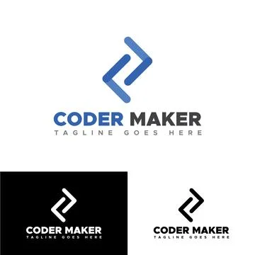 Coder Maker Minimalist Logo Stock Illustration