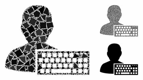 Coder Mosaic Icon of Irregular Pieces Stock Illustration