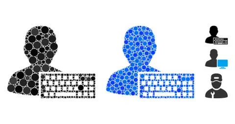 Coder Mosaic Icon of Round Dots Stock-Illustration