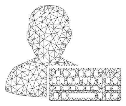 Coder Polygonal Frame Vector Mesh Illustration 스톡 일러스트
