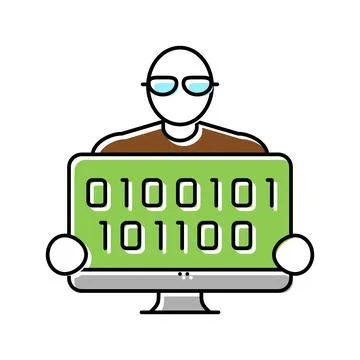 Coder programmer business color icon vector illustration Illustrazione stock