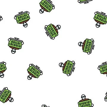 Coder programmer business vector seamless pattern Illustrazione stock